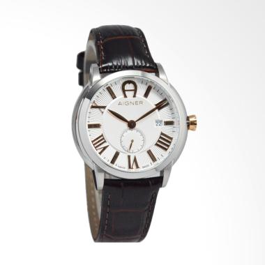 Aigner Portici Jam Tangan Pria - Dark Brown Silver A24041A Brown