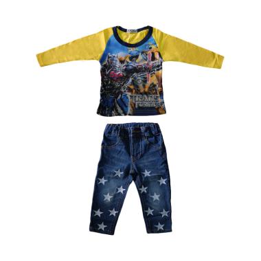 Lil Kids Transformers Baju Setelan Anak - Yellow