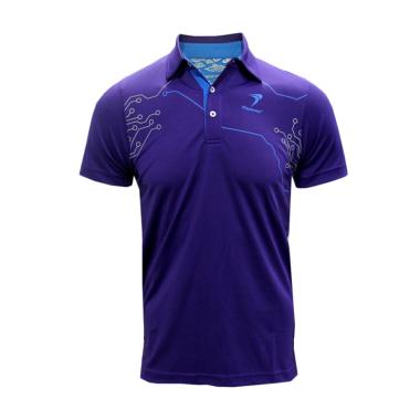 Flypower Polo Garis Kaos Badminton - Purple