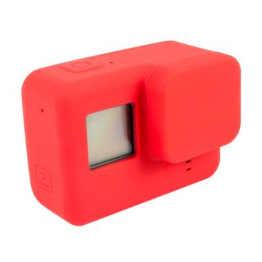 GoPro Hero 5 / Hero 6 Silicone Case with Lens Cap Cover - Merah