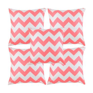 ... Eolins JSPS104 Chevron Sarung Bantal Sofa Peach 5 pcs