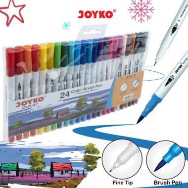 Joyko CLP-07 24 Color Brush Pen MULTICOLOR
