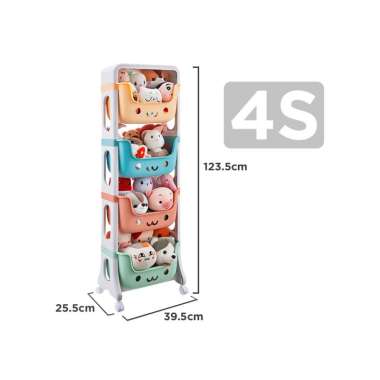 Goto Cloe Toy Storage Rak Susun Tempat Penyimpanan Mainan Boneka Anak 4s