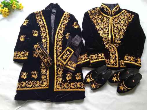 Setelan Baju Pengantin Adat Pokem Jogja Baha Bludru Adem Bordir Elegan Hitam
