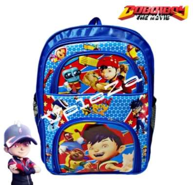 Tas ransel anak tas sekolah anak TK SD karakter Boboiboy biru