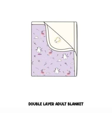 Baabaasheepz x Mmehuillet Blanket Double Layer Flamingo collection - Selimut ADULT lilac