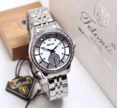 BERGARANSI 1 Tahun Jam Tangan Wanita TETONIS ORIGINAL Strap Stainless Steel Detik Bawah Water Resist