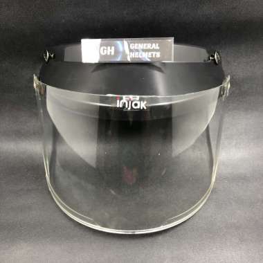 KACA HELM RETRO DATAR FLAT RAINBOW SILVER CLEAR SMOKE BOGO INJAK COATING Clear
