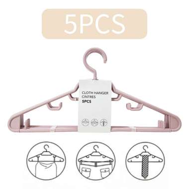 MINISO Gantungan mode multifungsi 5 pcs Gantungan Baju Tahan Lama Gantungan Baju Hanger Clothes