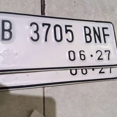 plat nomor MOTOR sepasang PUTIH FONT BARU