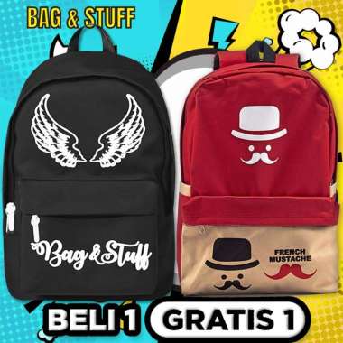 BELI 1 GRATIS 1 - BELI 1 WINGS TAS RANSEL ANAK KARAKTER + GRATIS 1 FRENCH RANSEL SEKOLAH WARNA ACAK 