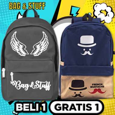 BELI 1 GRATIS 1 - BELI 1 WINGS TAS RANSEL ANAK KARAKTER + GRATIS 1 FRENCH RANSEL SEKOLAH WARNA ACAK 