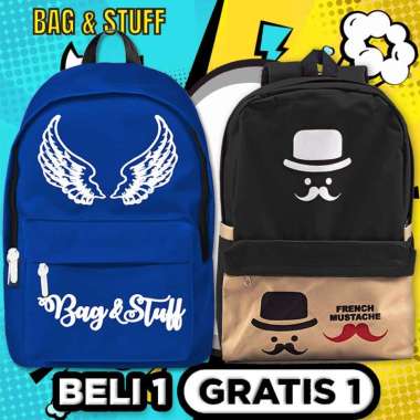 BELI 1 GRATIS 1 - BELI 1 WINGS TAS RANSEL ANAK KARAKTER + GRATIS 1 FRENCH RANSEL SEKOLAH WARNA ACAK 