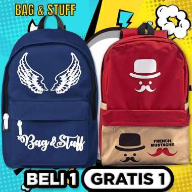 BELI 1 GRATIS 1 - BELI 1 WINGS TAS RANSEL ANAK KARAKTER + GRATIS 1 FRENCH RANSEL SEKOLAH WARNA ACAK 