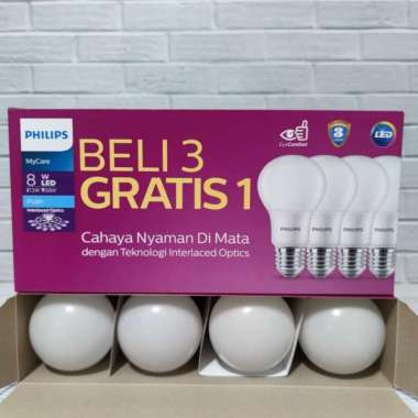Paket Isi 4 Promo Lampu Led Philips 8w Mycare Multipack Led 8 Watt