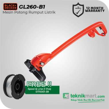 Black & Decker String Trimer / Potong Rumput Listrik 250W GL260 GL260 & SPOOL 1 PC