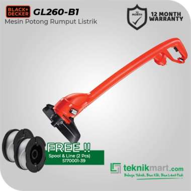 Black & Decker String Trimer / Potong Rumput Listrik 250W GL260 GL260 & SPOOL 2PCS
