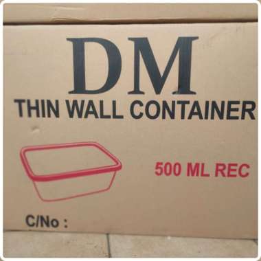 1 Dus Thinwall Dm 500Ml Food Container Persegi Panjang Food Grade Kode 242