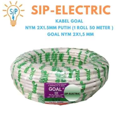 KABEL GOAL NYM 2X1.5MM PUTIH (1 ROLL 50 METER ) / GOAL NYM 2X1,5 MM
