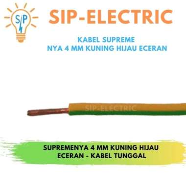 KABEL SUPREME NYA 4 MM KUNING HIJAU ECERAN