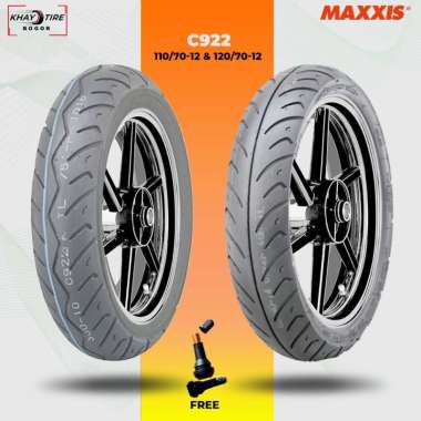 Sepasang Ban Motor Vespa Matic - MAXXIS C922 110/70 & 120/70 Ring 12 Tubeless