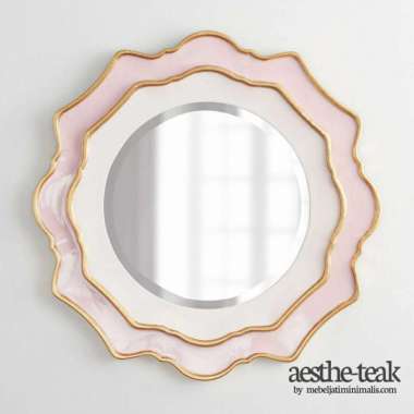 CERMIN HIASAN DINDING MINIMALIS / PIGURA KACA AESTHETIK Pink