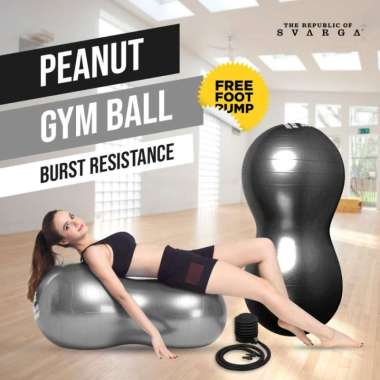 Svarga Peanut Gym Ball | Bola Hamil | Anti Burst | Yoga & Pilates Silver