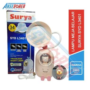 Lampu Meja Belajar LED Surya [SYD L3401] / Lampu Emergency / Lampu Belajar LED Putih / Lampu Carger 