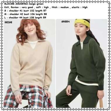 AB265462 Baju Atasan Kemeja Sweater Rajut Blouse Wanita Korea Import