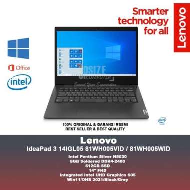 Laptop Lenovo IdeaPad 3 5VID 5WID Pentium Silver 512GB SSD 14FHD 8GB