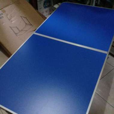 Meja Lipat Koper HPL Alumunium / Meja Lipat Portable Biru