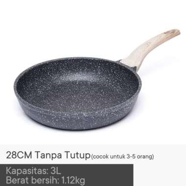 Carote Ew Wajan Penggorengan Anti Lengket (Frypan) Batu Granit No Lid 28