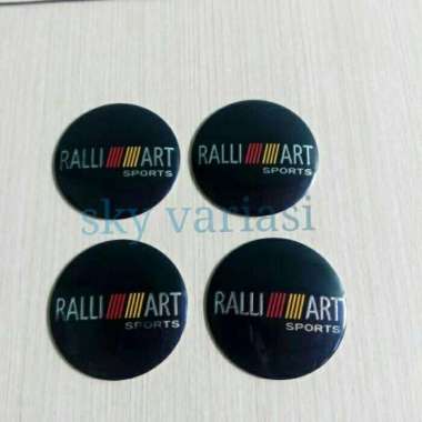 Tutup Dop Velg Racing Motif Ralliart Hitam