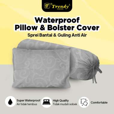 Trendy Pillow Bolster Waterproof Cover - Sprei Bantal dan Guling Anti Air 2 sarung bantal + 2 sarung
