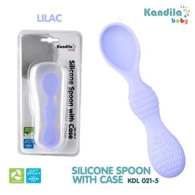 Kandila Baby Silicone Spoon with Case - Purple