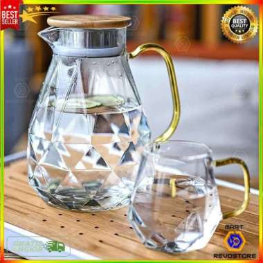 Teko Kaca Tahan Panas Dingin Pitcher Teh Chinese Teapot Glass 1500Ml