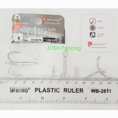 Treble hook kail captain 4X strong XT-66TN Kapten Trebel 4 X Murah
