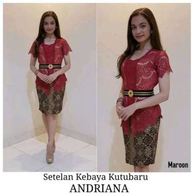 SETELAN KEBAYA BALI RANGRANG ANDRIANA XL silver