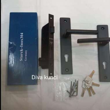 Handel pintu hitam komplit kunci / gagang pintu black