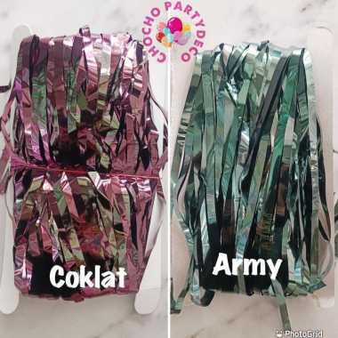 [2x1 mtr] curtain foil / tirai foil / rumbai tirai/ rumbai Coklat