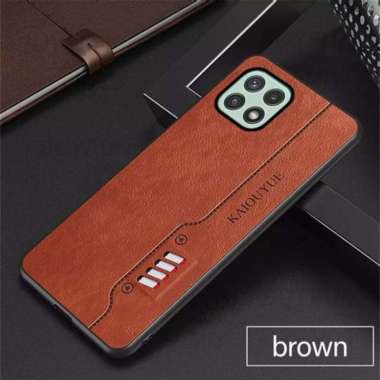 CASE KULIT SAMSUNG A22 5G CASING KULIT SLIM KAIOUYUE DESAIN ORIGINAL Cokelat
