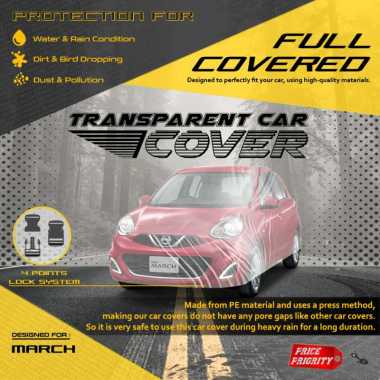 Body Cover Sarung Mobil Plastik NISSAN MARCH Tebal Anti Air WATERPROOF