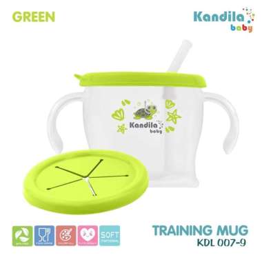 Kandila Baby KDL007-9 Training Mug 300ml - Gelas Minum Anak Bisa Pencet GREEN KDL007-9