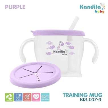 Kandila Baby KDL007-9 Training Mug 300ml - Gelas Minum Anak Bisa Pencet PURPLE KDL007-9