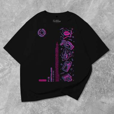 FortKlass Kaos Oversize SMK MUSIC T-Shirt Cowok Premium HITAM M