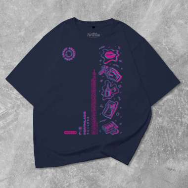 FortKlass Kaos Oversize SMK MUSIC T-Shirt Cowok Premium NAVY S