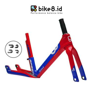 BIKE8 AERO A CARBON FRAME Balance Bike / Push Bike - Sepeda Anak - BLUE RED