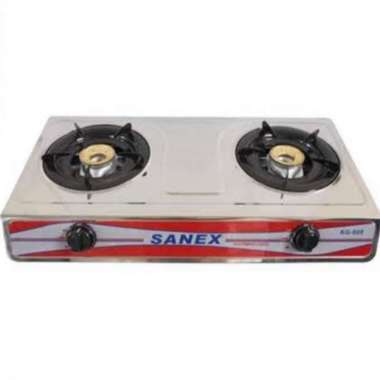 KOMPOR GAS 2 TUNGKU SANEX K-608S STEANLEES STEEL