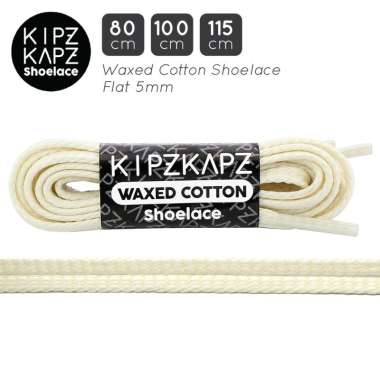 KIPZKAPZ WS4 Tali Sepatu Lilin / Waxed Cotton Flat Shoelace [5mm] 80 cm WHITE