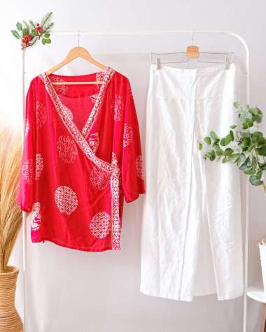 ONESET OUTER KIMONO BATIK SETELAN OUTER BATIK KULOT HIGHWAIST SETELAN OUTER BATIK